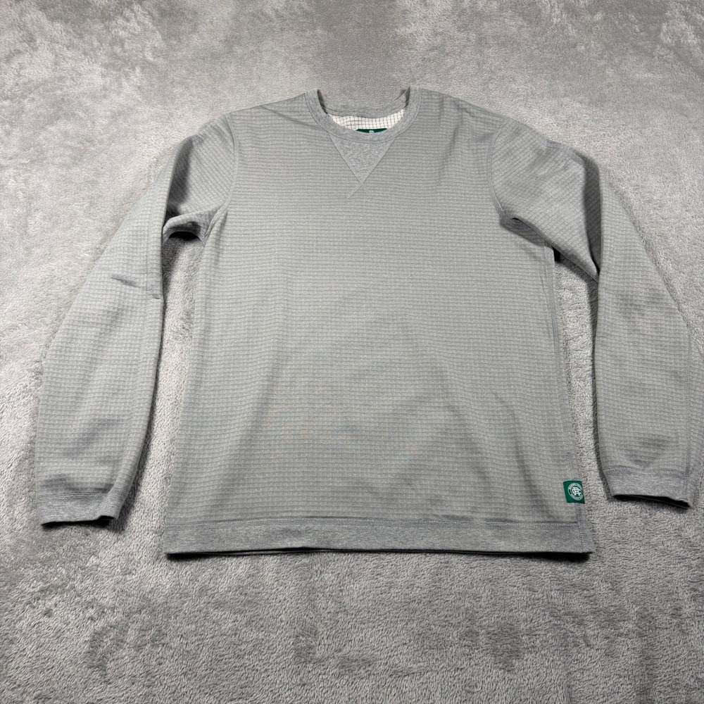 Reigning Champ‎ Waffle Knit Pullover Mens Medium Gray Sweatshirt Long Sleeve